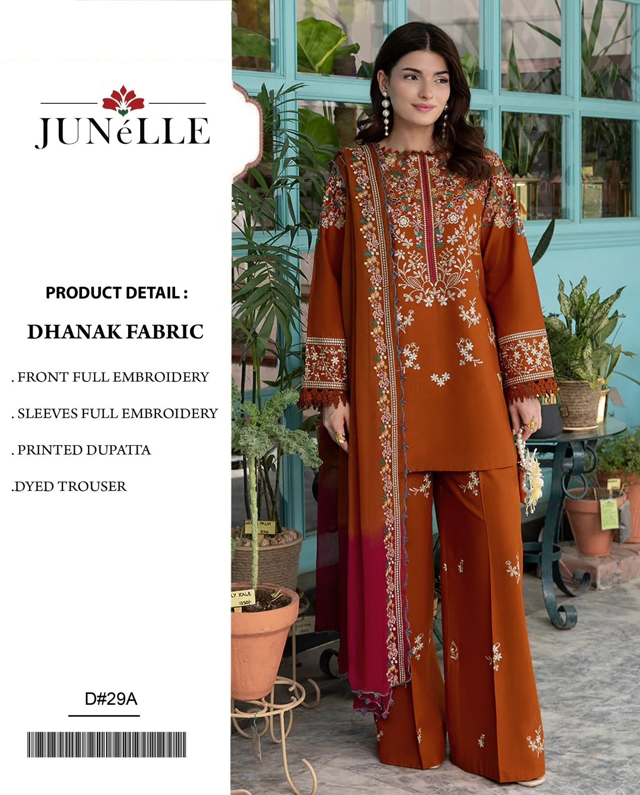 Dhanak 3PC – Heavy Embroidered Collection